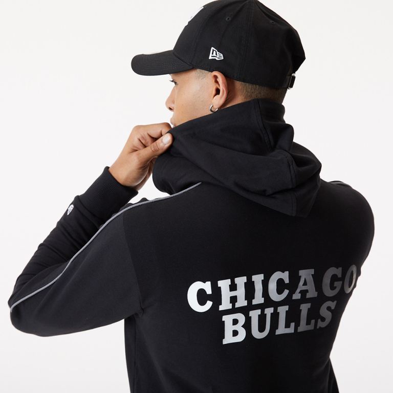 Ropa New Era Nba Negros - Chicago Bulls Fade Logo Zip 92163UTSM